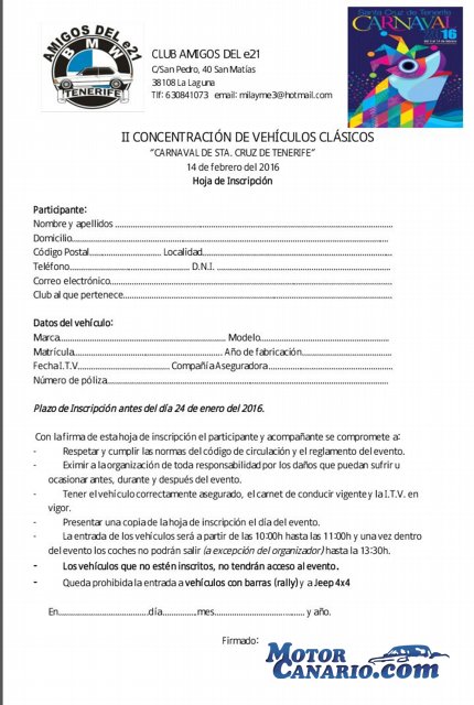 Concentración de clásicos aprovechando las fiestas carnales en Tenerife.